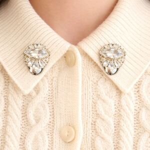 Vintage Marquise Rhinestone Cluster Design Dress Clips